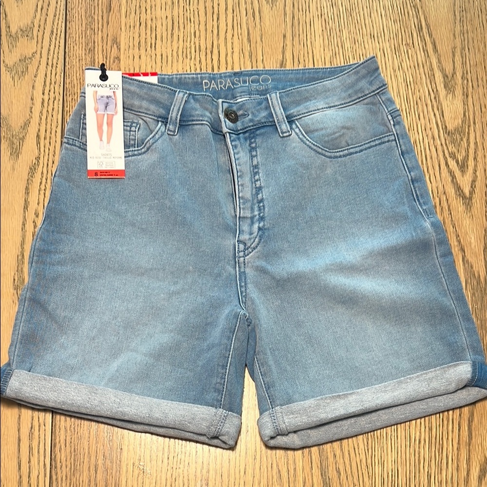 Parasuco Blue Jean Shorts High-Waisted Cuffed